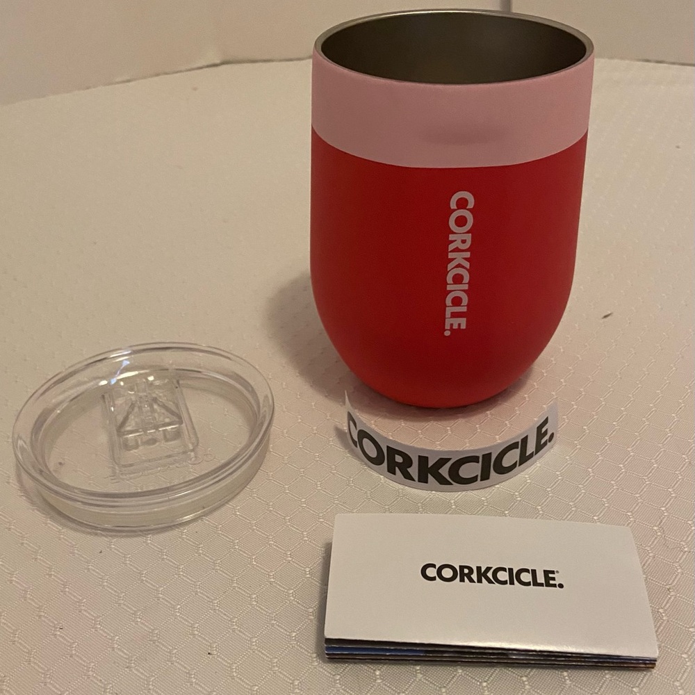 Corkcicle Pink Tumbler with Lid, New